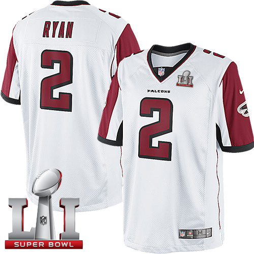 Nike Falcons #2 Matt Ryan White Super Bowl LI 51 Youth Stitched NFL Limited Jersey - Click Image to Close